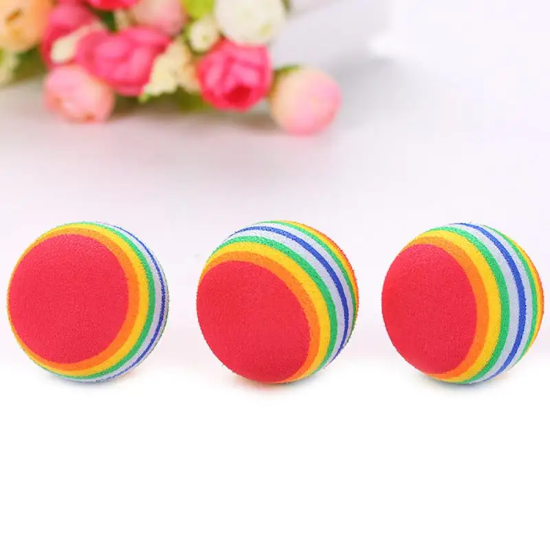 

8PCS Rainbow Ball Cat Interactive Toy Pet Color Ball Products Kitten Playing Chewing Rattle Catching Ball Training Pet Supplies