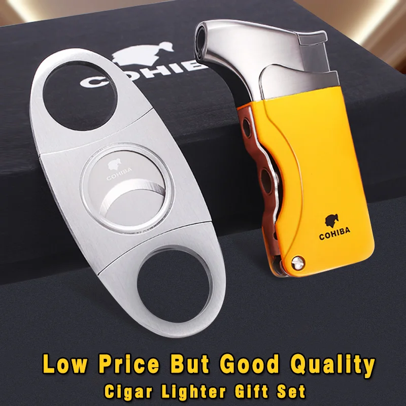 COHIBA ветрозащитный 1 фонарь зажигалка для сигарет с струйным пламенем 2 дырочками