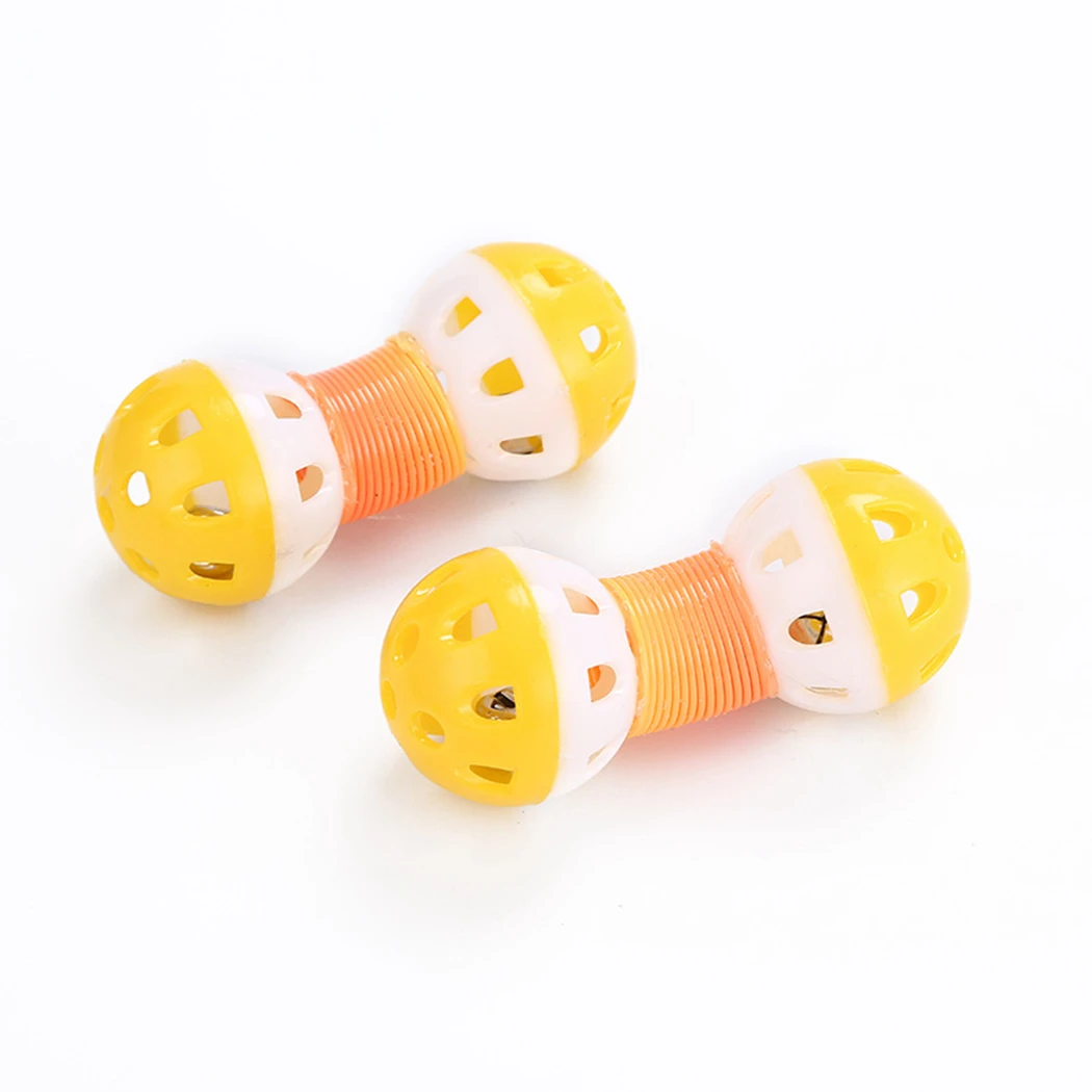 Забавная пластиковая игрушка котенок с гантелей Jingle милая обучающая для собак и