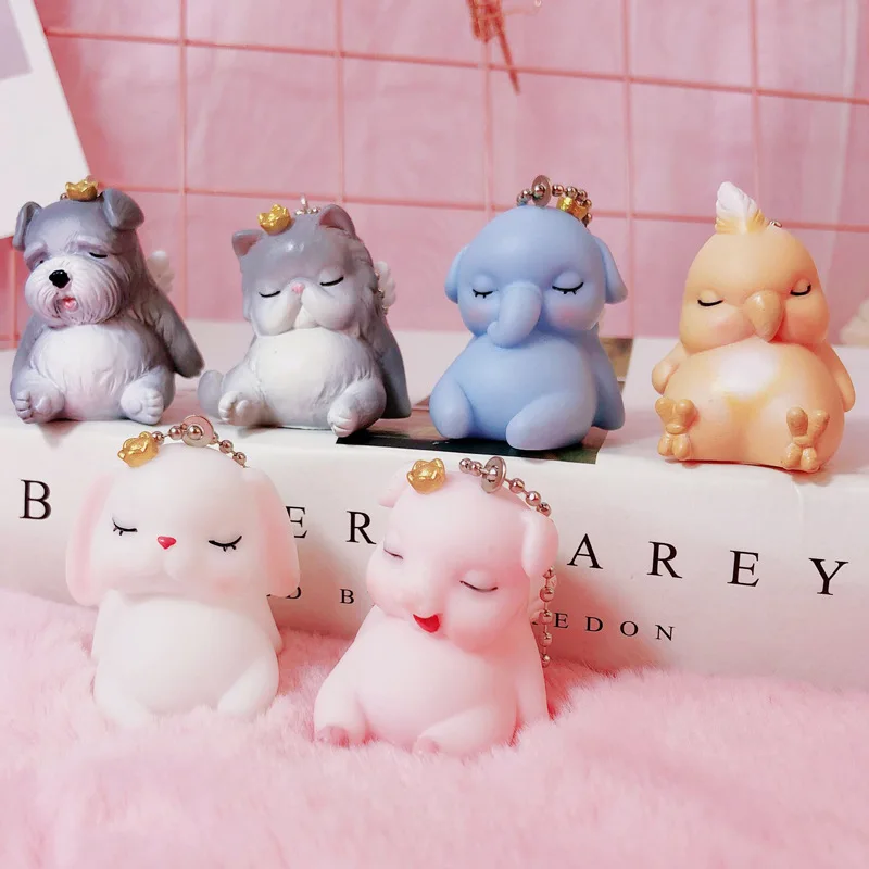 Милый спальный слон собака кошка игрушка брелок мультфильм поросенок милая