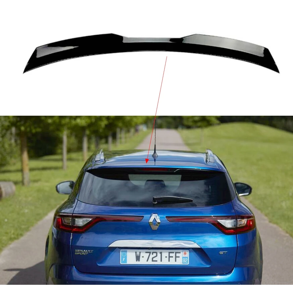 

For Renault Megane 4 Spoiler 2016 2017 2018 2019 2020 spoiler Gloss Black Universal Rear Wing Top Car-styling Auto Car Accessory