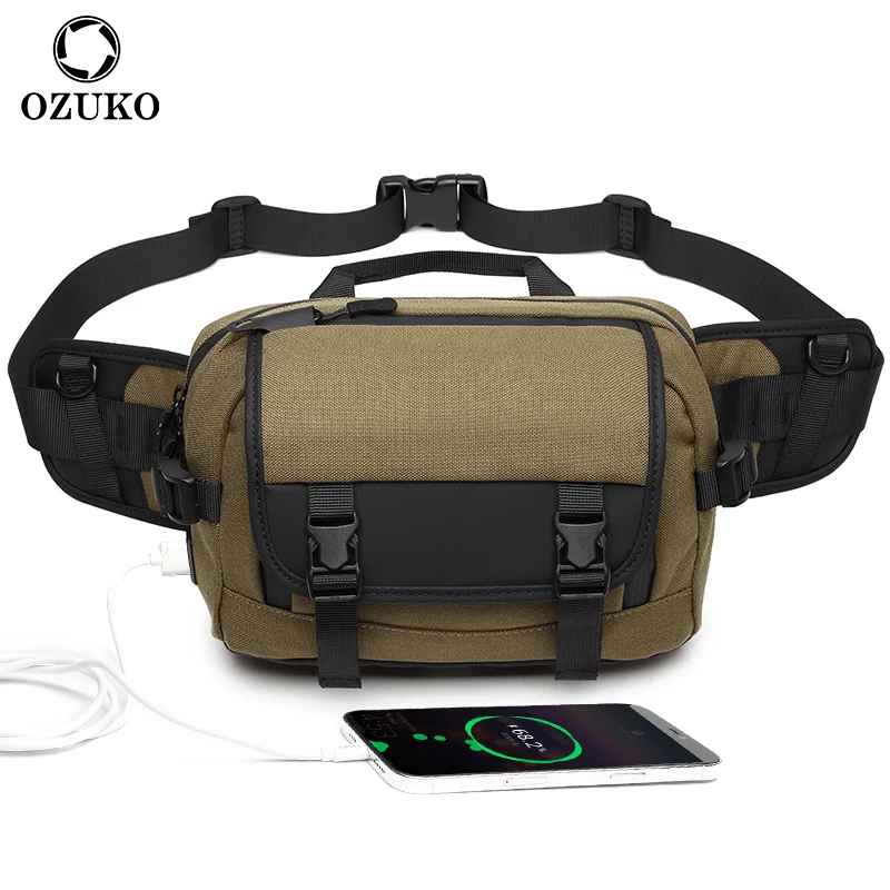 

OZUKO Waterproof Mult-pocket Chest Bag Outdoor Travel Shoulder Bag Messenger Bag Casual Protable Tote Bag Crossbody Bag Mochila