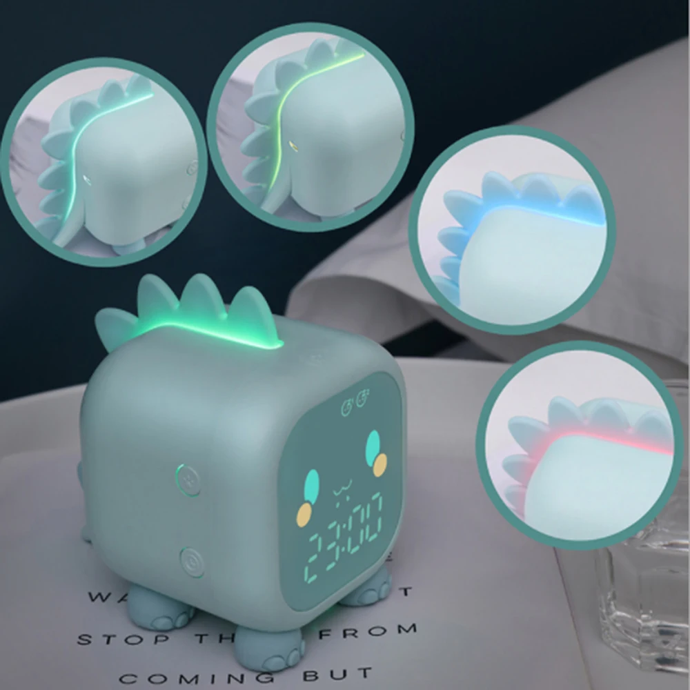 

Led Cartoon Alarm Clock Voice Control Digital Voice Time Heavy Desktop Decoration with Temperature Display DC5V Rated Voltage