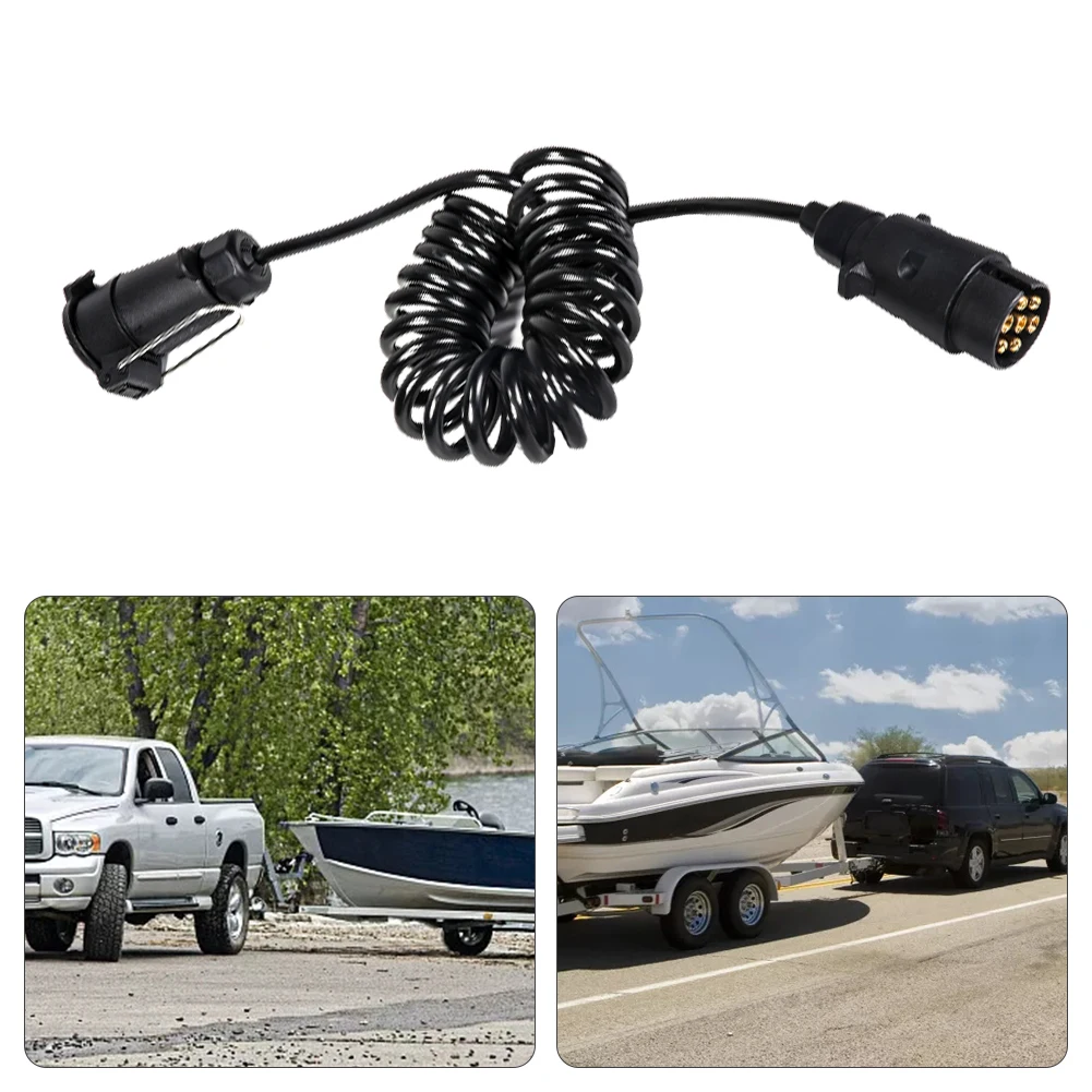 

7 Pin Accessories With Plug Car Extension Signal Truck Spring Cable Round Socket Connector Trailer Wiring Electrical Caravan