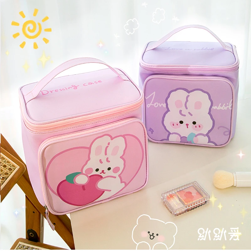 

Kawaii Cosmetic Bag Women Large Capacity PU Waterproof Travel Wash Beauty Bag Storage Case Cute Portable Beauty Storage Box 293
