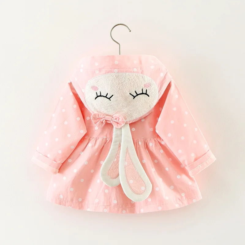 НОВЫЕ куртки для девочек детская одежда с капюшоном и заячьими ушками пальто