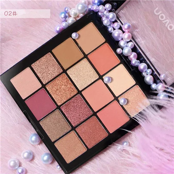 NOVO 16 цветов Lazy Eye Shadow Disk телесный макияж для начинающих девушек тени для век Палитра - Цвет: 02
