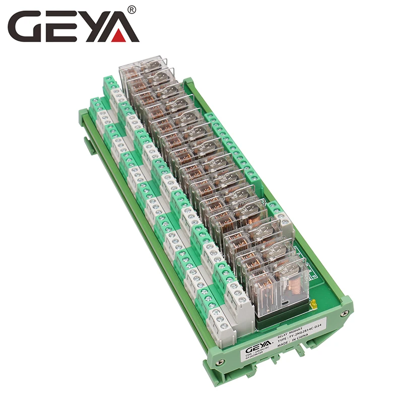 GEYA 2NG2R DPDT реле 14 канальный релейный модуль 2NO 2NC Omron ПЛК 12V 24V AC/DC | Обустройство дома