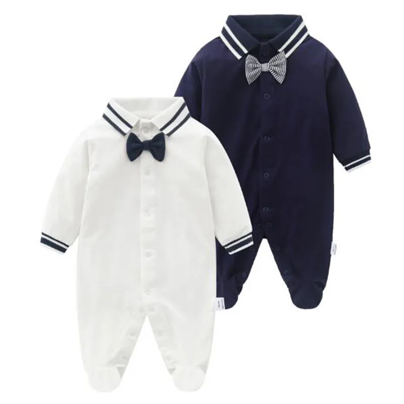 

Новые детские 2021 Демисезонный для мальчиков и девочек костюм для джентльмена, комбинезон для маленьких мальчиков и девочек, Ползунки для но...