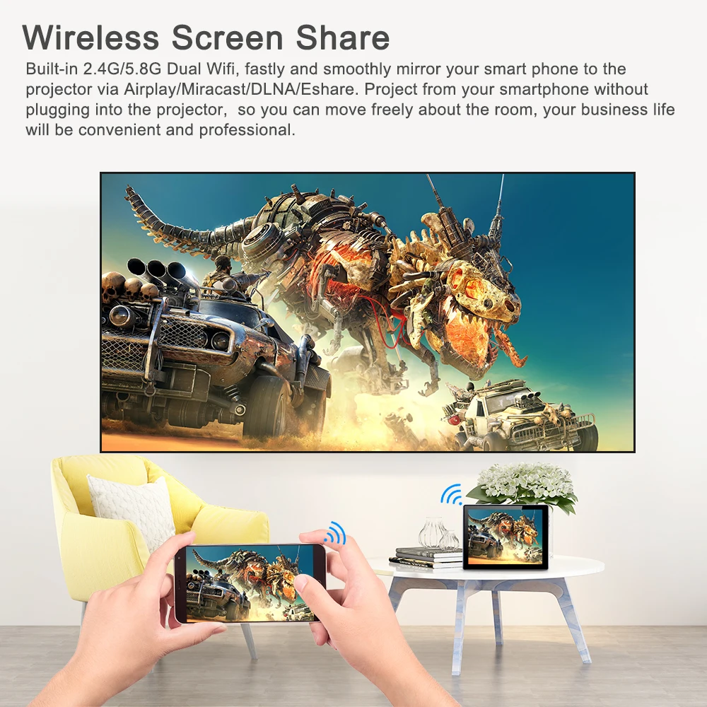 ThundeaL T616 настоящий активный 3D DLP проектор Android WiFi смартфон Мини портативный LED
