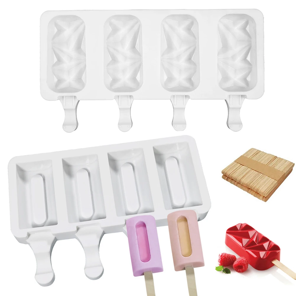 

2 шт., 4-полостные силиконовые формы для мороженого, формы для крема
