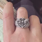 Женское Винтажное кольцо в виде молевой головы, мистическое эзотерическое кольцо со знаком Луны, подарок на Хэллоуин, Ювелирное Украшение в стиле панк