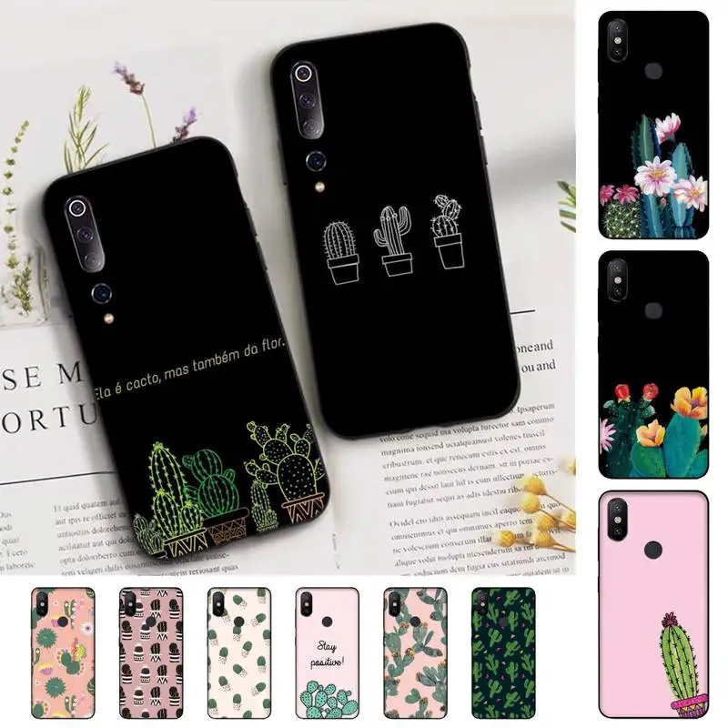 

FHNBLJ Luxury Plant Cactus Phone Case for Xiaomi mi 5 6 8 9 10 lite pro SE Mix 2s 3 F1 Max2 3