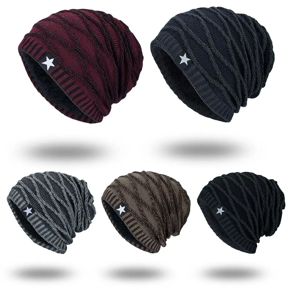 

Women and Men Fleece Lined Slouchy Thermal Men's Beanie Knitted Hat Winter Warm Hat Skull Cap