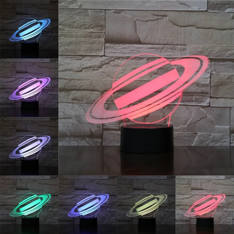 B VCity Milky Way Солнечная система 3D атмосферная лампа светодиодный светильник ночник освещение Иллюзия голограммы Оригинальная лампа домашний декор - Испускаемый цвет: B