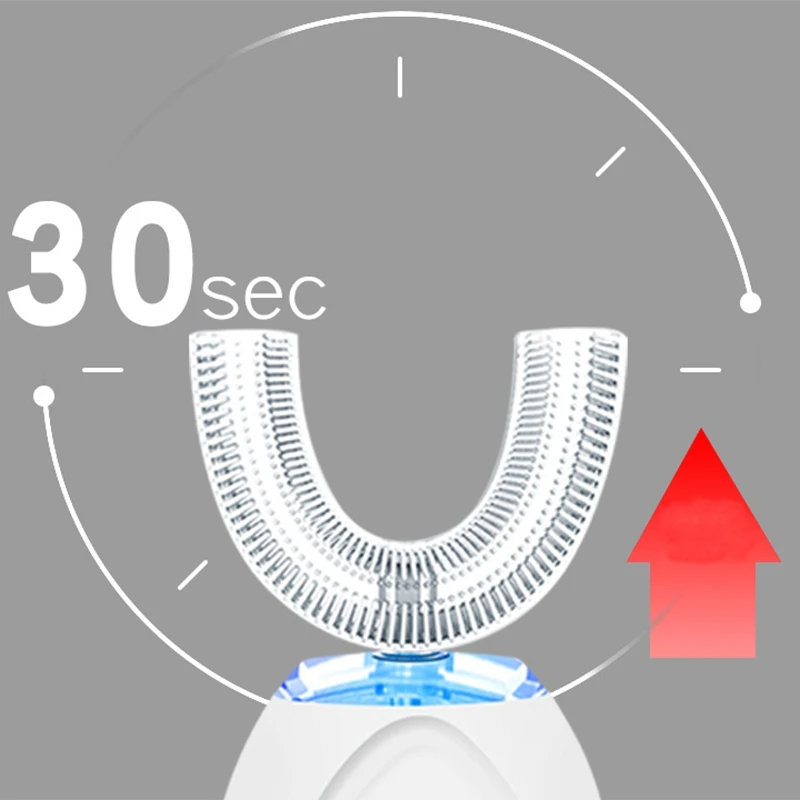 

ligent Electric Tooth Cleaner U-Shaped Toothbrush Blue Light Whitening Tooth Cleaner