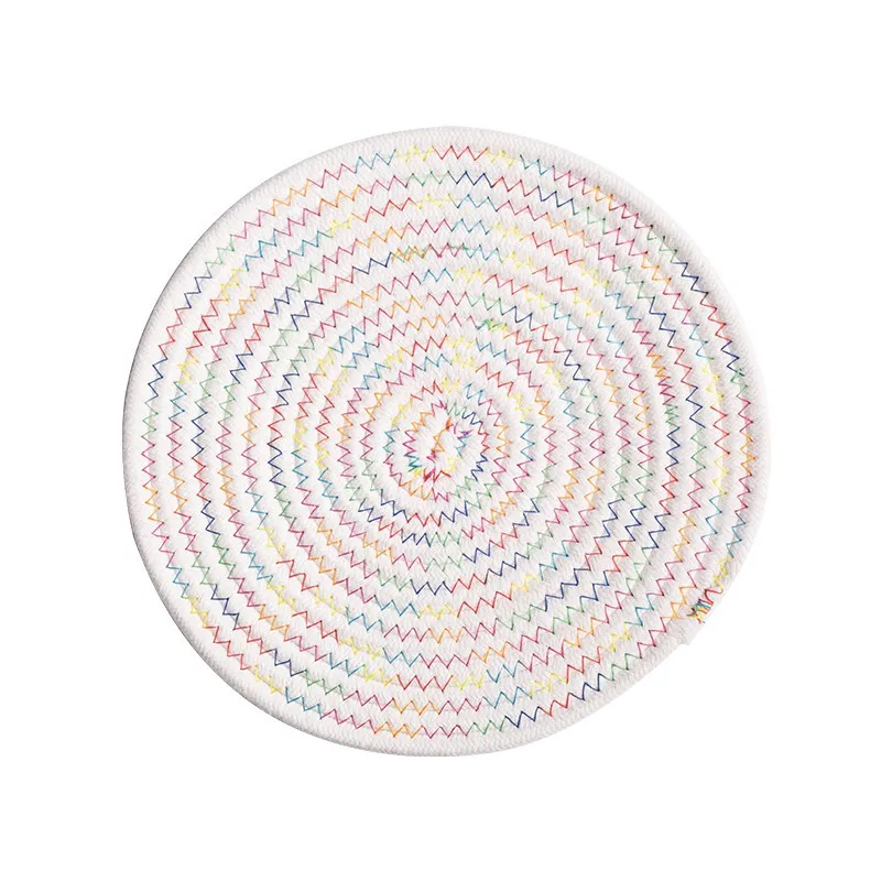 

Japanese-style hand-woven cotton rope thickened anti-scald insulation pad heat-resistant table mat coaster bowl creative