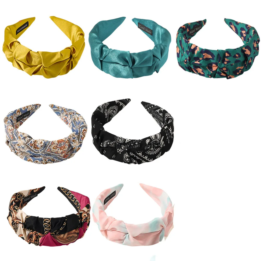 

Satin Leopard Flower Hairband Handmade Headband customized Hair Accessories