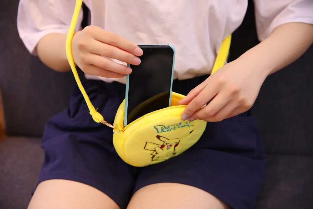 Pikachu очень мягкий детский рюкзак, Высококачественная Милая шапка, подвижные уши, мягкая кукла, сумка через плечо, Подарочный Кошелек для монет, игрушка для детей