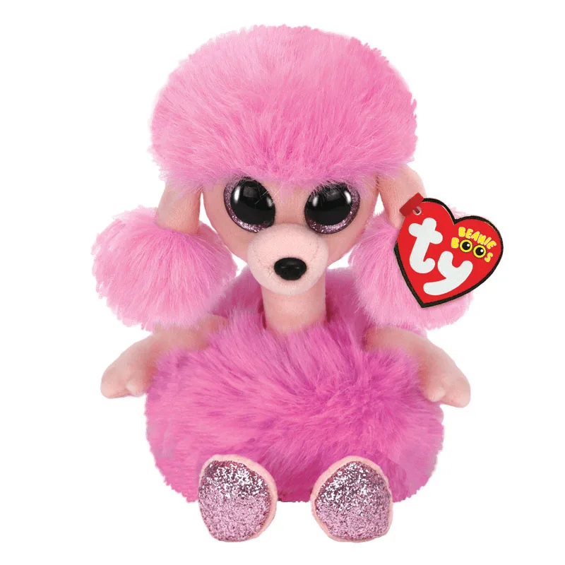 15 CM Ty Beanie Glittering Big Eyes Camilla Pink Poodle Cute