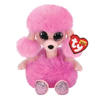 15 cm ty beanie glittering big eyes camilla pink poodle cute plush baby toy stuffed dog doll birthday gift for boys and girls