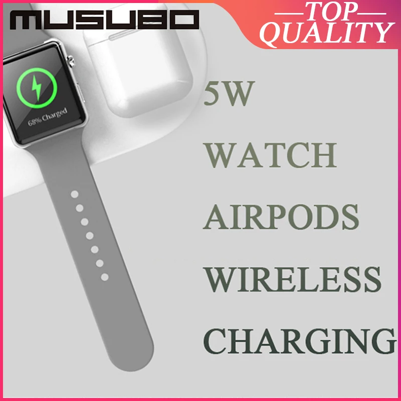Быстрая Беспроводная зарядка Musubo Qi для Apple iWatch Series 5 4 Watch 3 2 Chargeur AirPods iPhone 11 Pro Max Xs XR