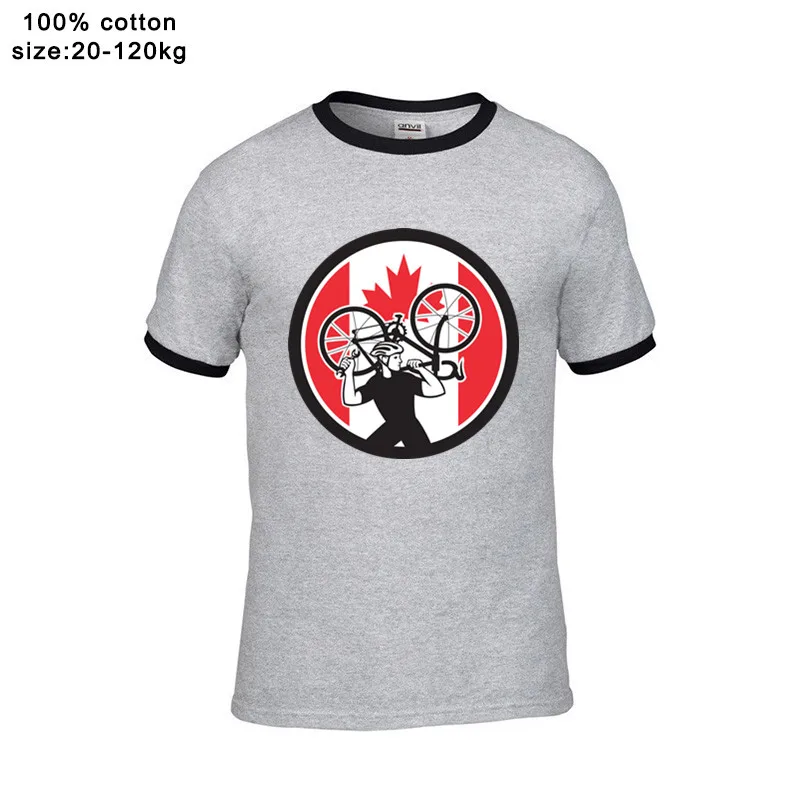 Ретро канадский велосипед механик значок канадского флага Мужская футболка MTB