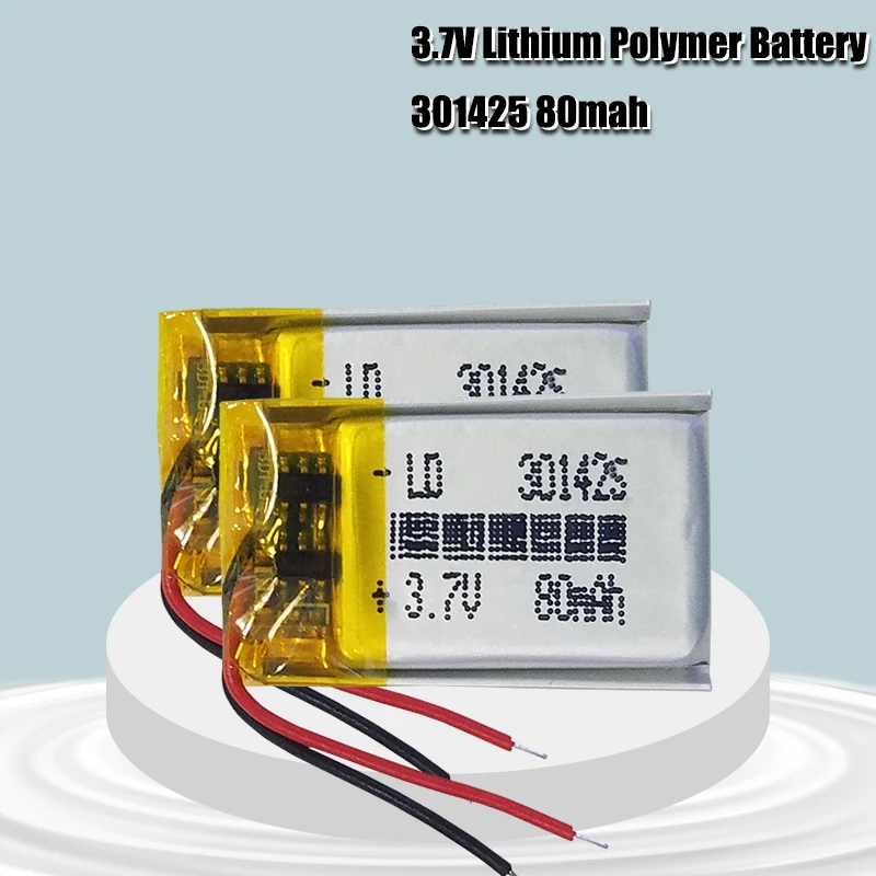

3,7 в Lipo cells 301425, 80 мА · ч, ручка для чтения, умный браслет, MP3 MP4 MP5, bluetooth-гарнитура