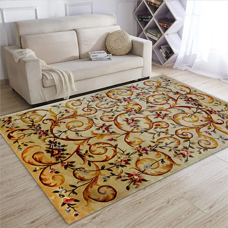 Ковер в европейском классическом стиле с цветами для гостиной противоскользящий