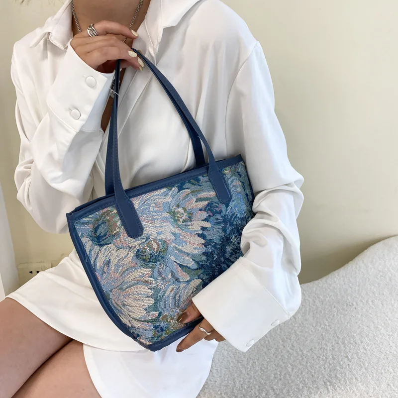 

Вместительная сумка для женщин, Новинка лета 2021, модная дамская сумка через плечо, яркая Портативная Сумка-тоут из сетчатой ткани с изображе...