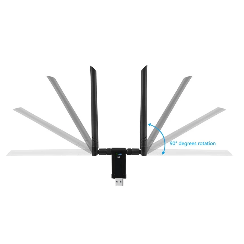 

Wireless WiFi Adapter USB 3.0 Gigabit Network Card 1200Mbps Dual Band for Desktop Laptop with Windows 10/8/7/XP