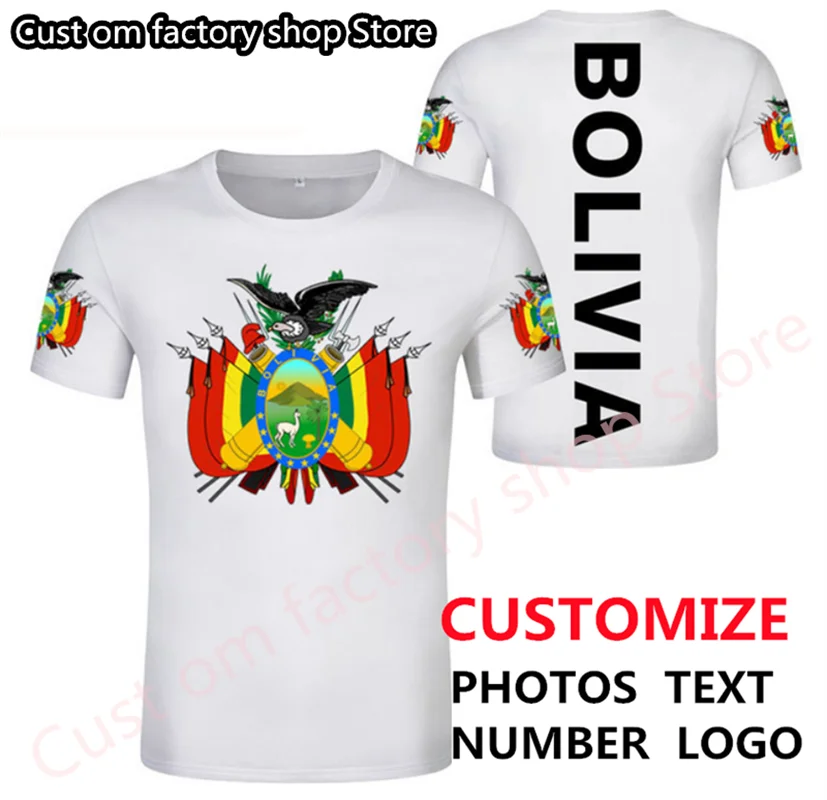 

Bolivia diy free custom flag Chuquisaca Letter printing tshirt youth football sport Jersey free shipping wholesale Harajuku Top
