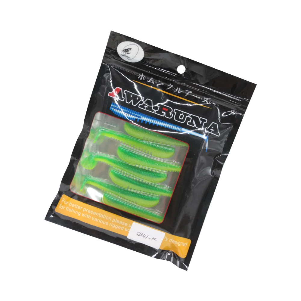 

BASSKING Soft Fishing Baits 6cm/1.6g 7.5cm/3.2g 9cm/5.6g 10cm/7.8g Silicone Fishing Lures T Tail Soft Baits For Saltwater