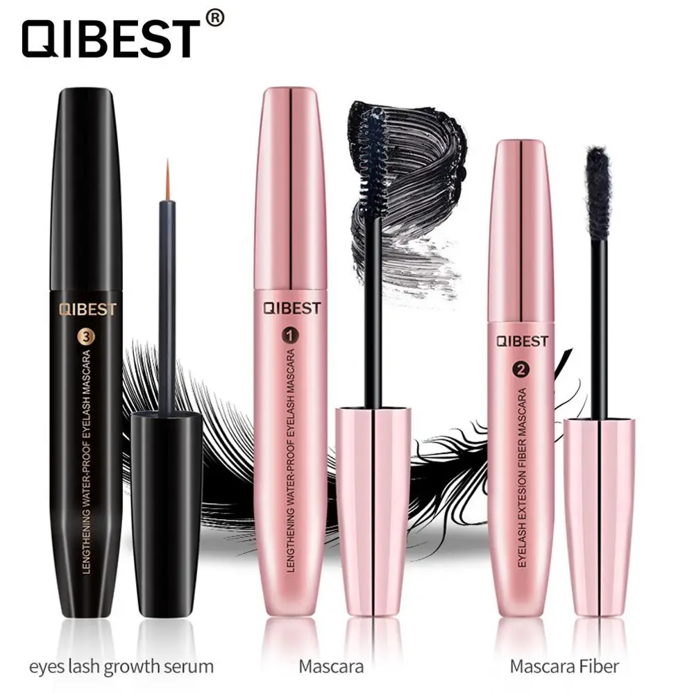 

Тушь для ресниц, шелковое волокно, водостойкая, с сывороткой для ресниц