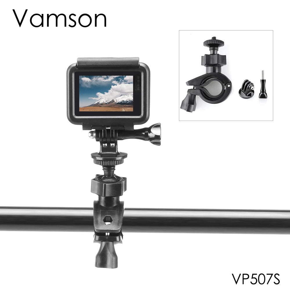 

Vamson для Gopro 7/6/5/4 камеры аксессуары для верховой езды на руль мотоцикла или полюс штатива с креплением в виде чашечных держателей для экшн-кам...
