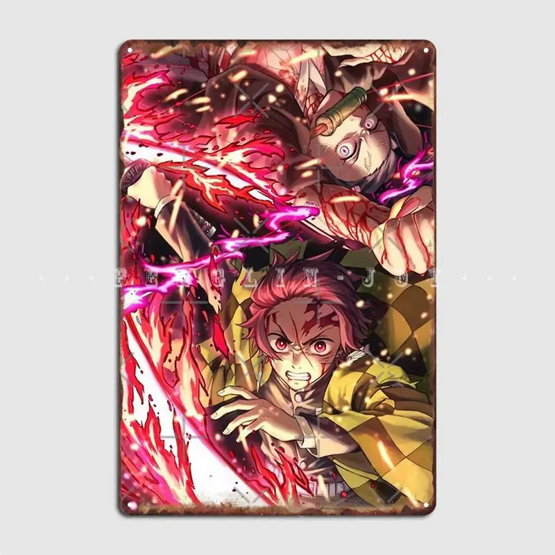 

Металлический знак Kamado Tanjirou, Kamado Nezuko, Декор для дома и клуба, пещера, украшение для гаража, оловянные плакаты