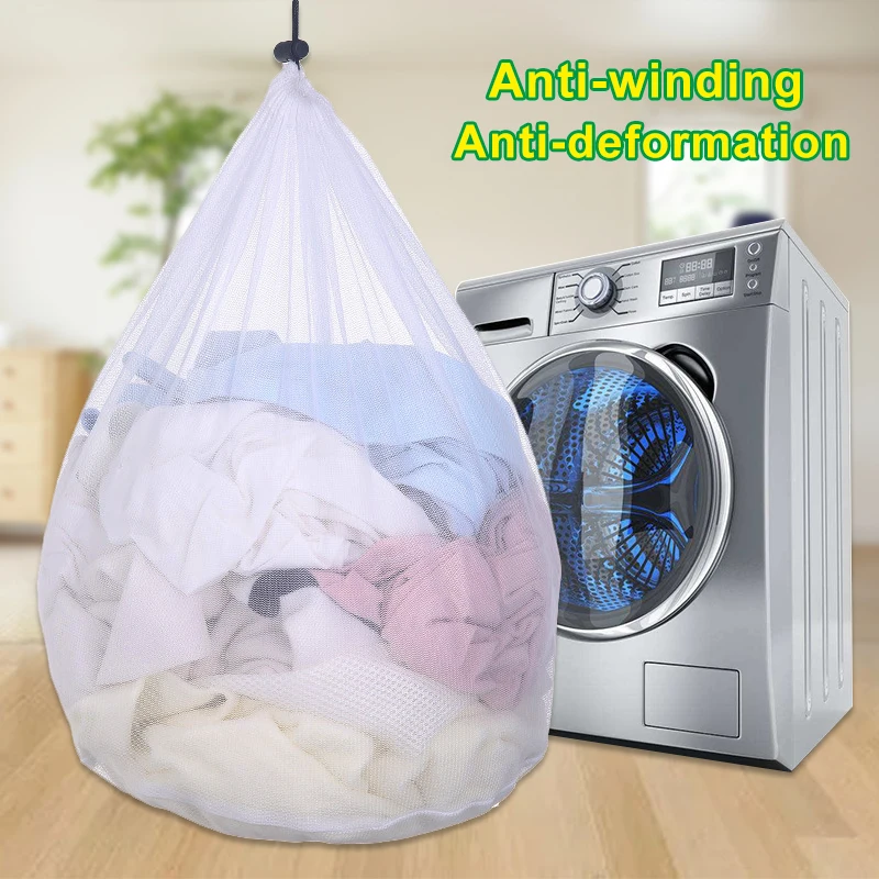

Drawstring Mesh Laundry Bag Nylon Washing Net Bag For Underwear Sock Washing Machines Pouch Clothes Bra Bags Organization TSLM1