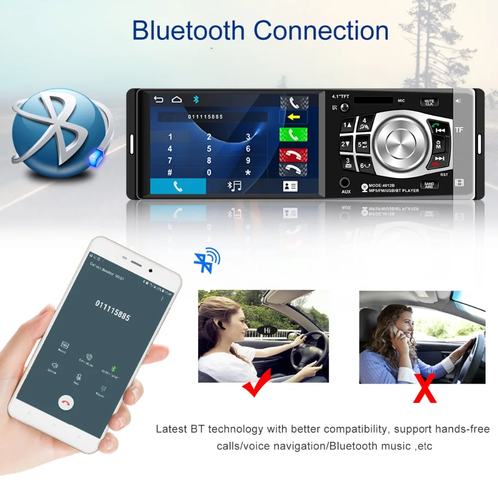 Радио Pantalla 1 Din автомобильный MP5 para автомобильный Радио Bluetooth oto teypleri камера заднего вида Авторадио 4012b estereo para auto passatcc
