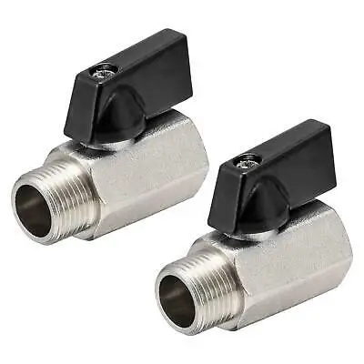 

Brass Ball Valve Shut Off Switch G3/8 Male to Female Sand Blasting Black 2Pcs