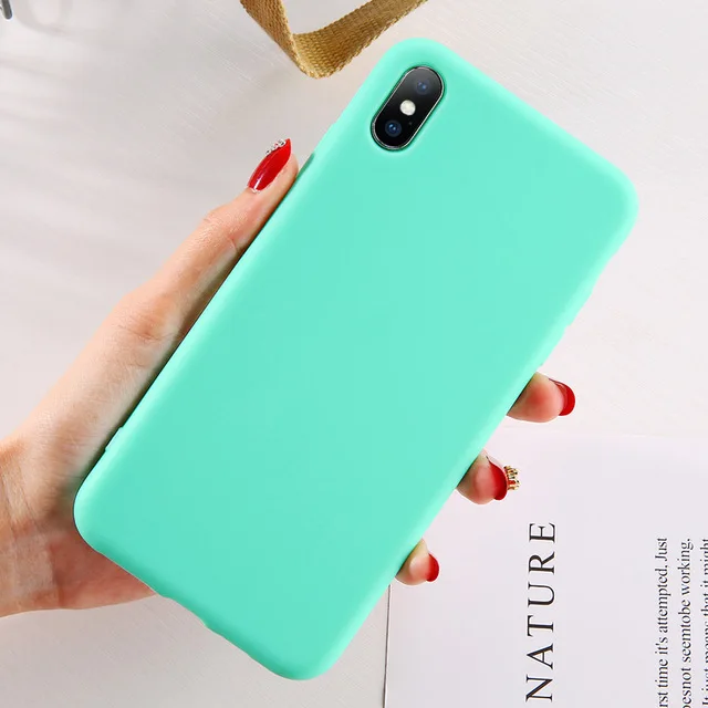 Light Green KJOEW карамельный цвет чехол для телефона s для iphone 11 Pro Max XR X XS Max 6 6S 7 8 Plus милый простой однотонный Мягкий силиконовый чехол - Цвет: Light Green