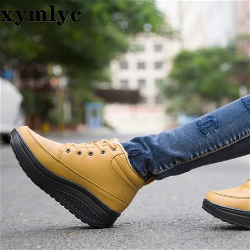 Женские ботинки Сезон Зима На шнуровке кроссовки thicksoled Досуг туристические