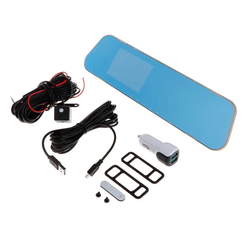 V40 автомобиля Регистраторы два объектива камера в зеркале заднего вида видео