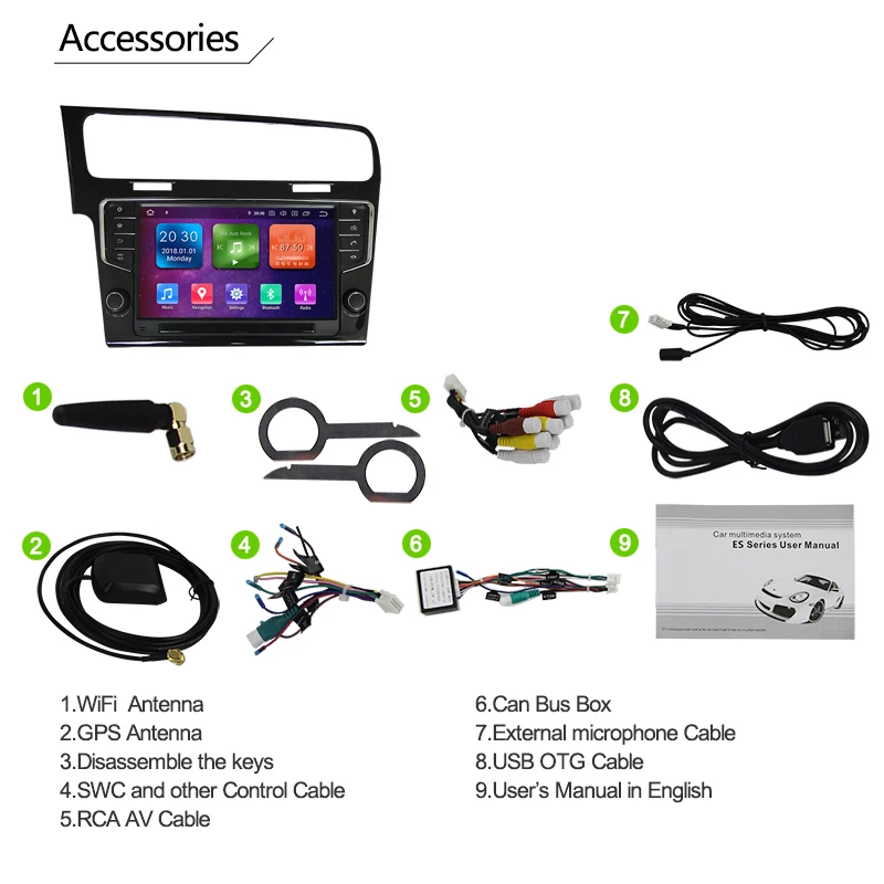 Автомобильный мультимедийный плеер 2 Din Android 9 1 0 радио DVD для Volkswagen Golf 7 GPS