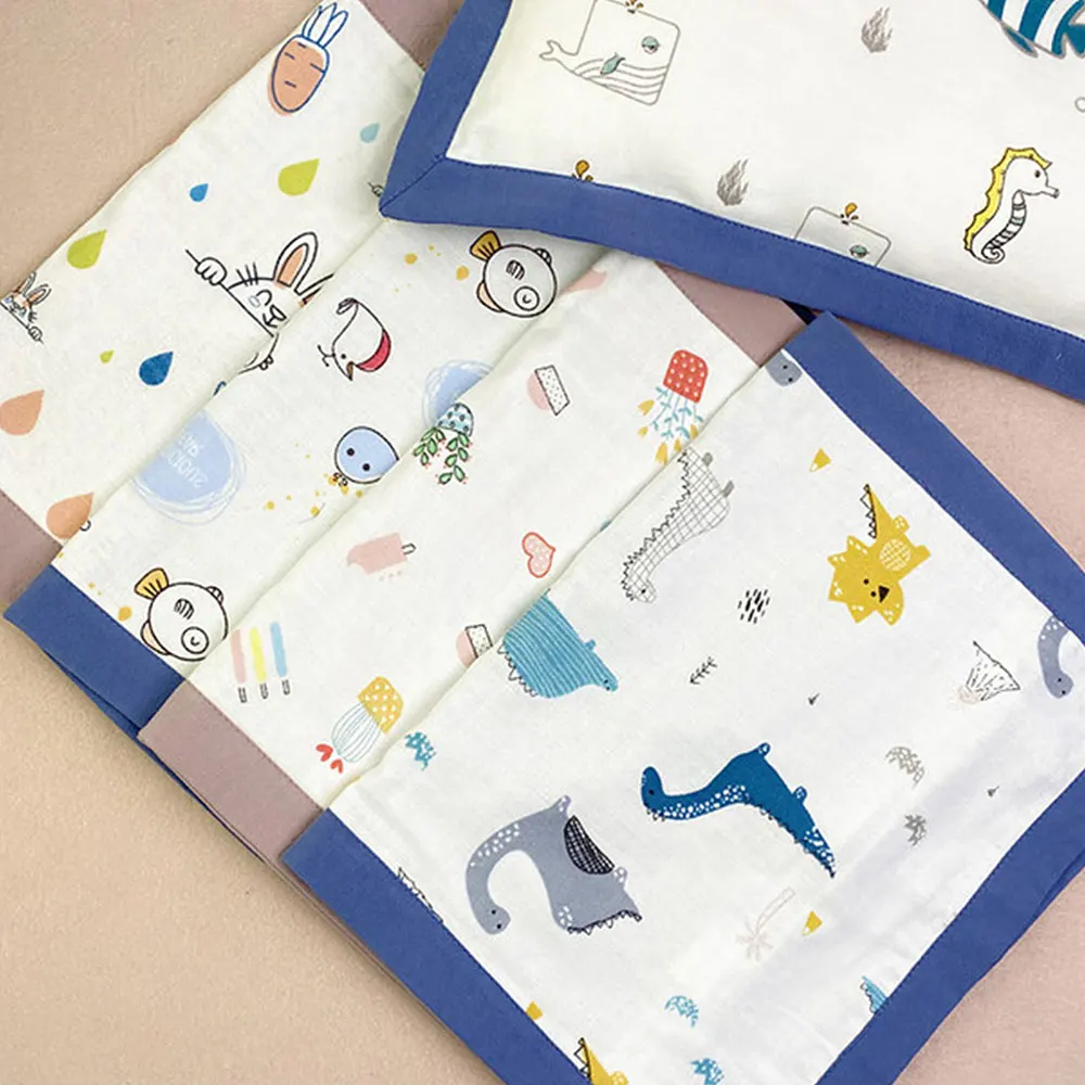 

Household Infant Cotton Gauze Pillow Case Breathable And Sweat-absorbent Cartoon Pattern Cushion Cover Random Colors Pillowcases