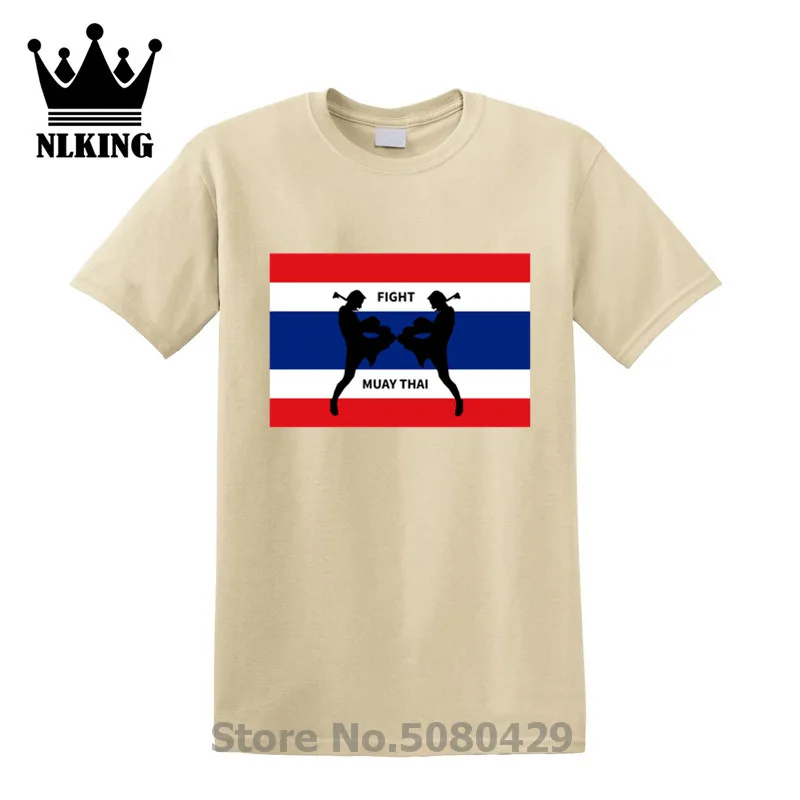 Muay Thai fighter Thailand flag design 3D летняя футболка с принтом Мужская рукав Уличная хлопковые