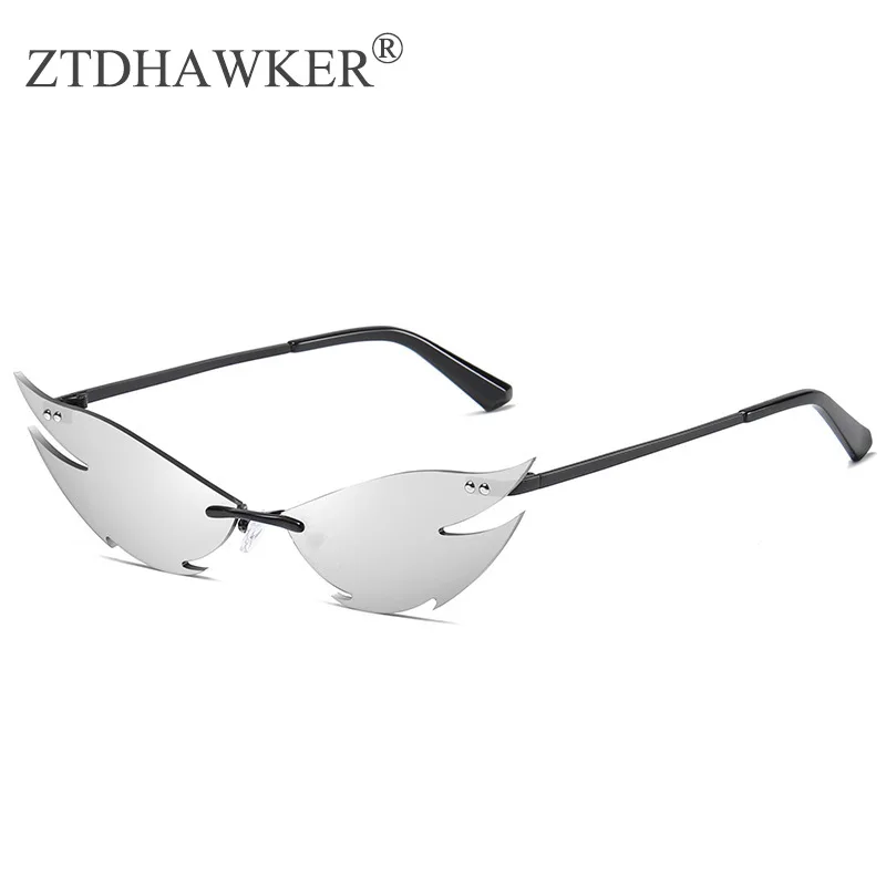 Новые Индивидуальные безрамные солнцезащитные очки кошачий глаз женские модные