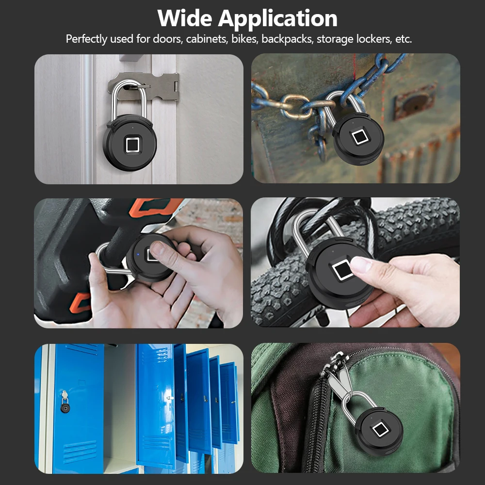

KERUI Bluetooth Fingerprint Unlock Door Padlock Portable Smart Home Waterproof Keyless Lock USB APP Control Android IOS Phone