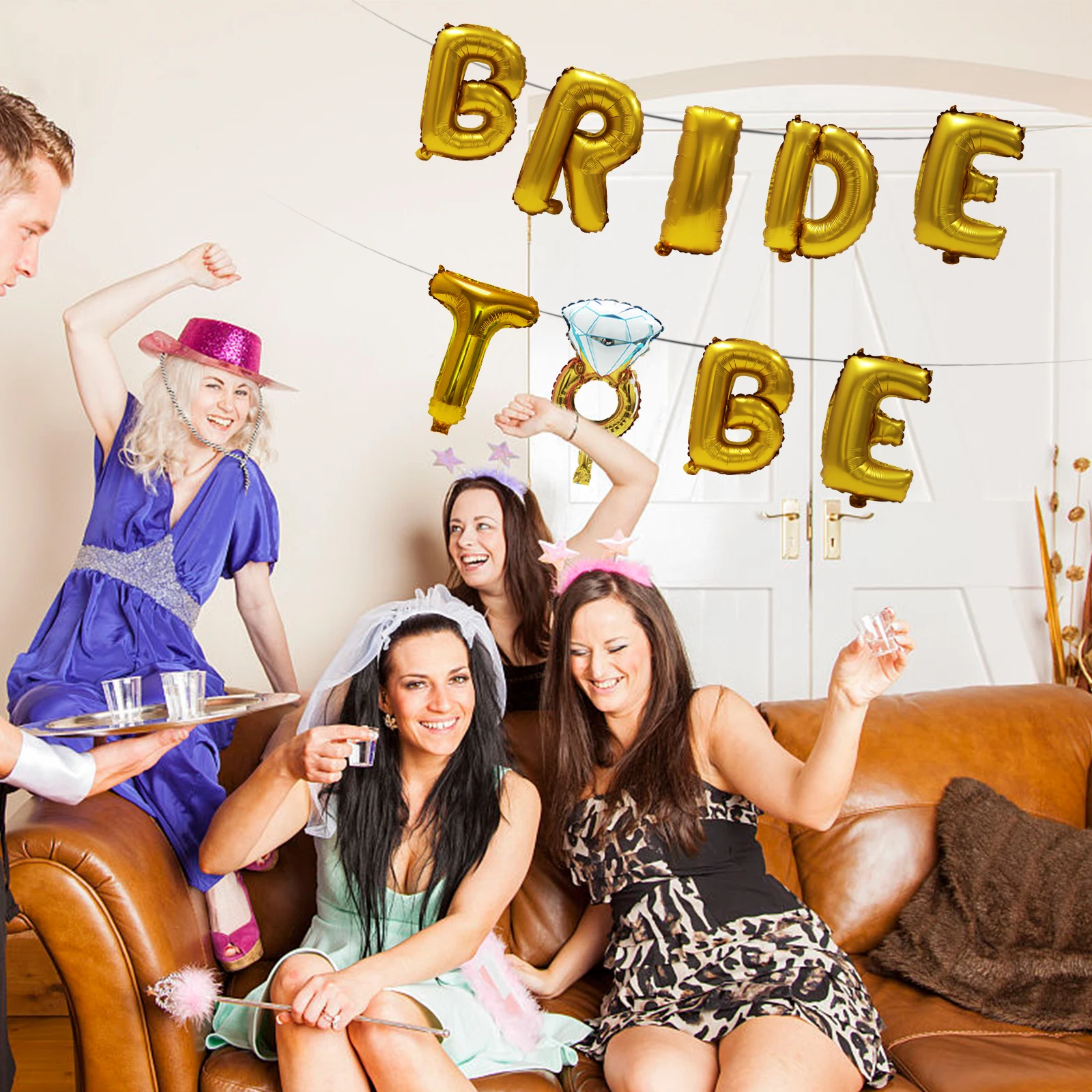 Кольцо из розового золота воздушные шары алюминиевой фольги Любовное сердце для