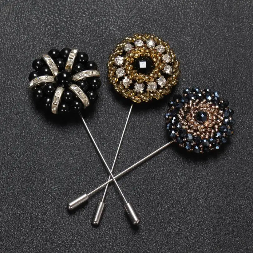 Модная Маргаритка цветок на лацкан с бусинами Цветочный для мужчин и женщин