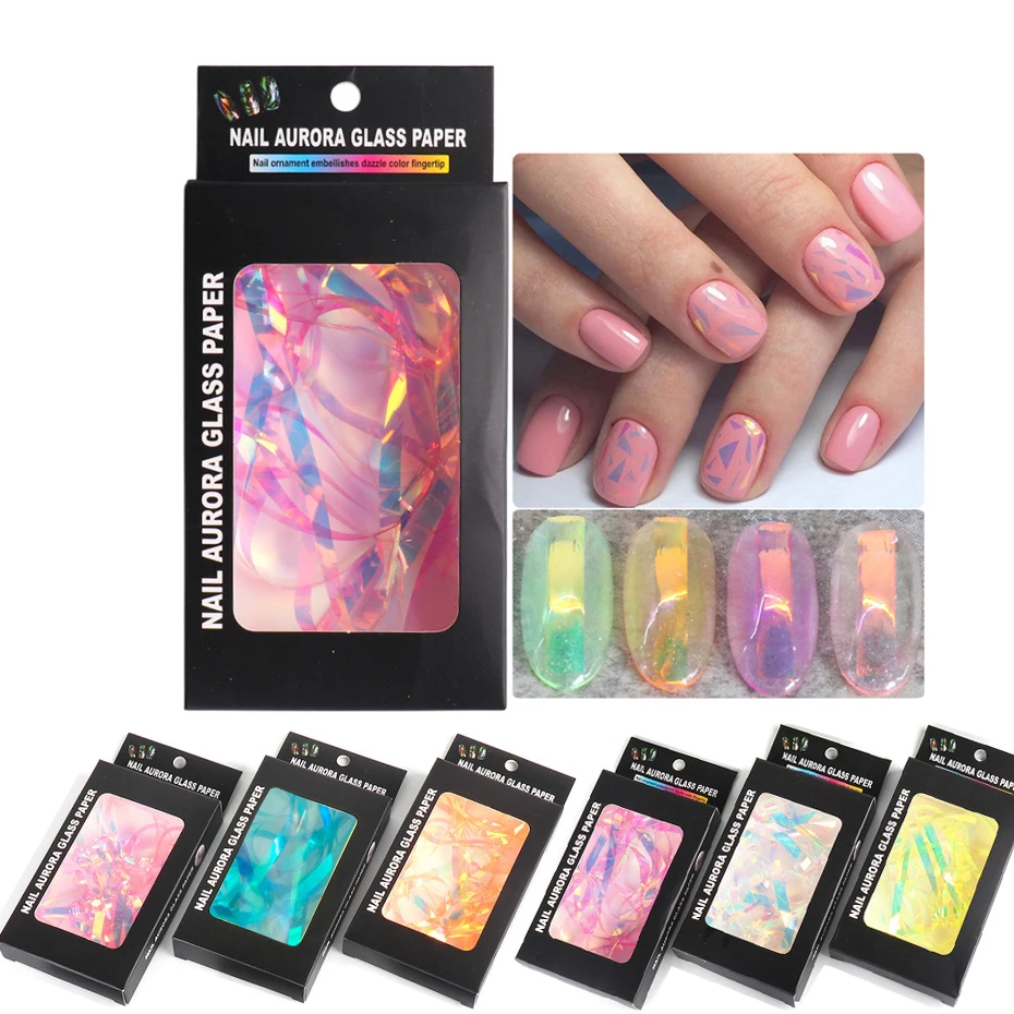 

1 Case Aluminum Foil Nail Glitter Gorgeous Reflective Flakes Irregular Thin Chrome Powder Pigment Nail Art Decor Manicure